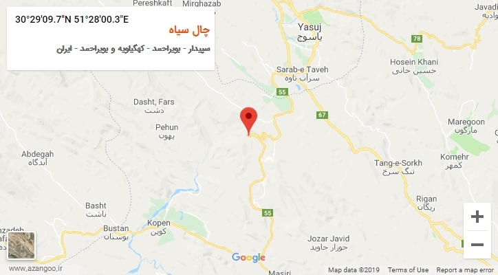 روستای چال سیاه بر روی نقشه