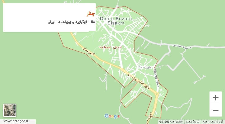 دهستان چنار بر روی نقشه