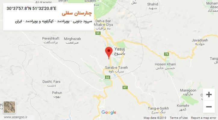 روستای چنارستان سفلی بر روی نقشه