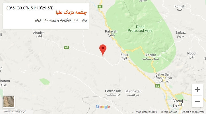 روستای چشمه دزدک علیا بر روی نقشه