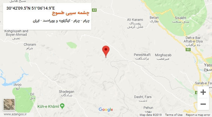 روستای چشمه سیبی طسوج بر روی نقشه