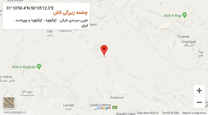 روستای چشمه زیررگی لاش بر روی نقشه