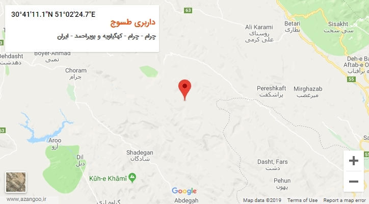 روستای داربری طسوج بر روی نقشه