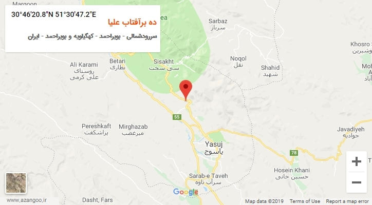 روستای ده برآفتاب علیا بر روی نقشه