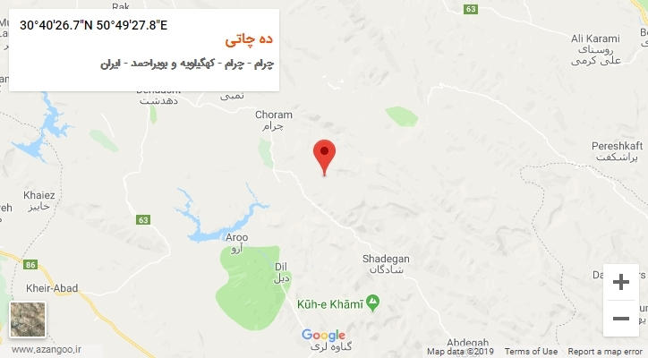 روستای ده چاتی بر روی نقشه