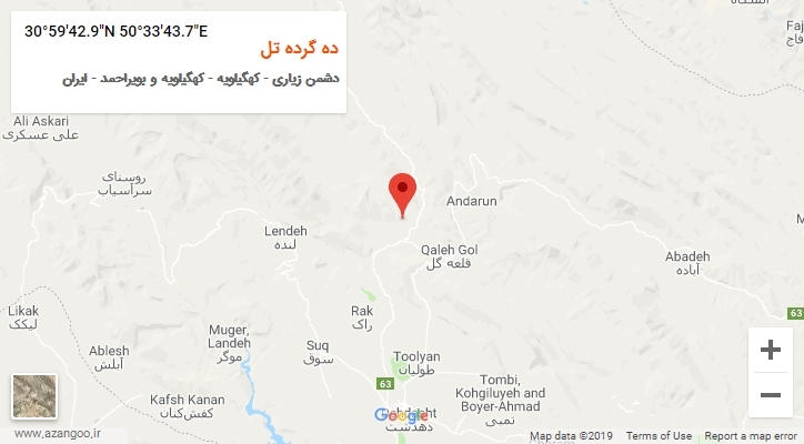 روستای ده گرده تل بر روی نقشه