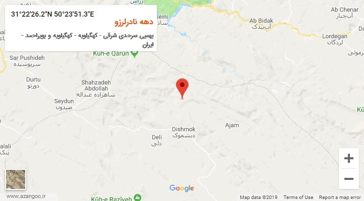 روستای دهه نادرلرزو بر روی نقشه