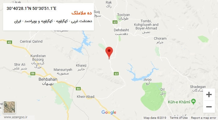 روستای ده ملاملک بر روی نقشه