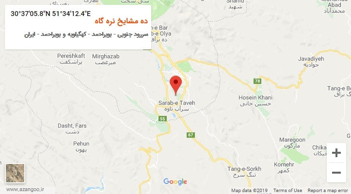 روستای ده مشایخ نره گاه بر روی نقشه