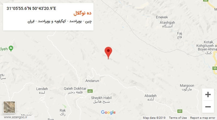 روستای ده نوگلال بر روی نقشه