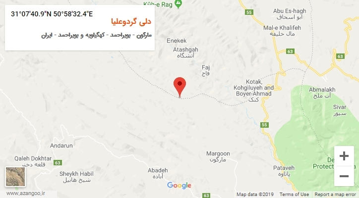 روستای دلی گردوعلیا بر روی نقشه