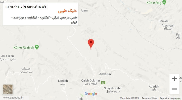 روستای دلیک طیبی بر روی نقشه