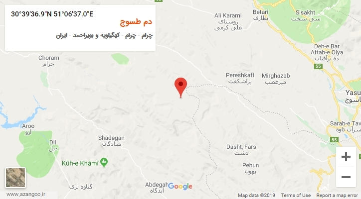 روستای دم طسوج بر روی نقشه