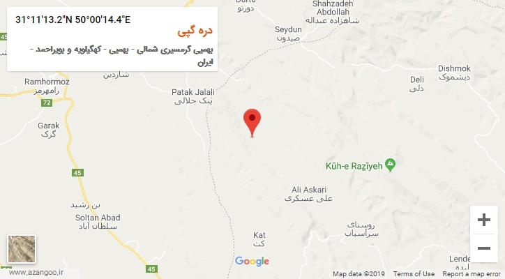 روستای دره گپی بر روی نقشه