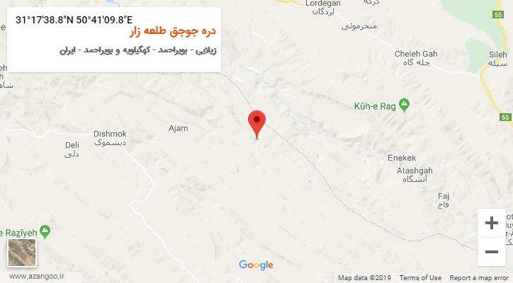 روستای دره جوجق طلعه زار بر روی نقشه