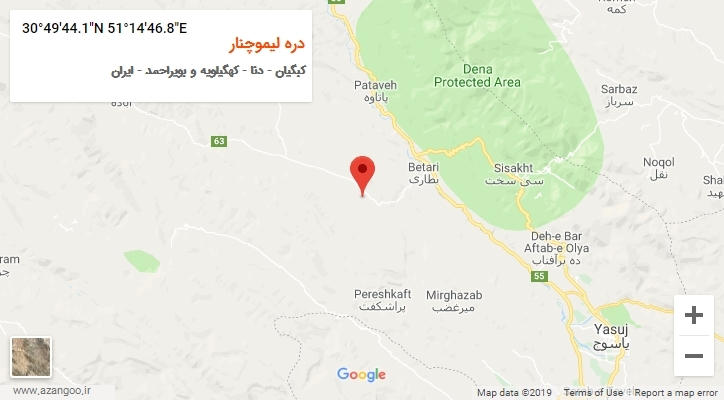 روستای دره لیموچنار بر روی نقشه