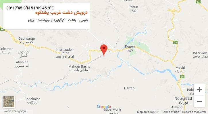 روستای درویش دشت غریب پشتکوه بر روی نقشه