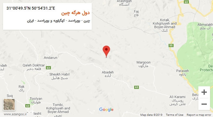 روستای دول هرگه چین بر روی نقشه