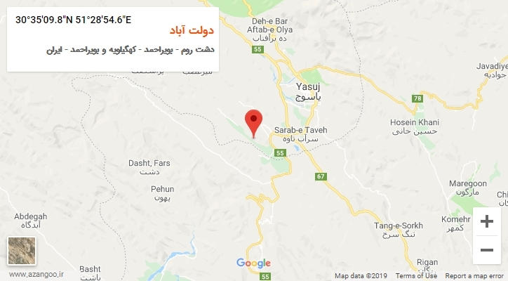 روستای دولت آباد بر روی نقشه