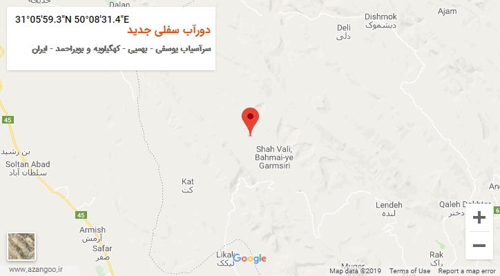 روستای دورآب سفلی جدید بر روی نقشه