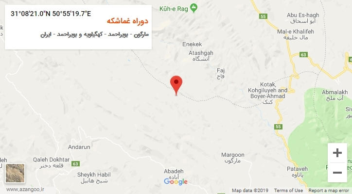 روستای دوراه غماشکه بر روی نقشه