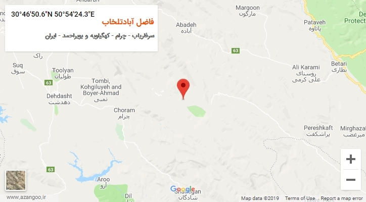 روستای فاضل آبادتلخاب بر روی نقشه
