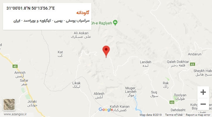روستای گاودانه بر روی نقشه