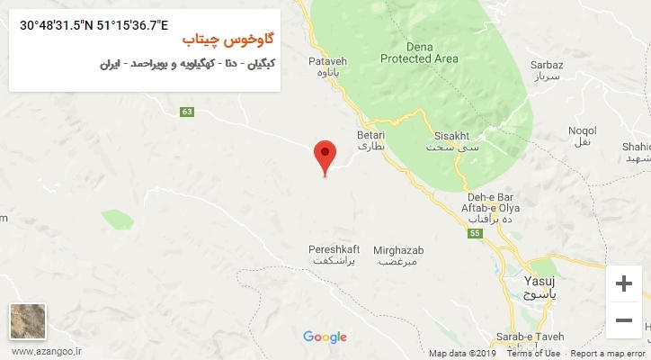 روستای گاوخوس چیتاب بر روی نقشه