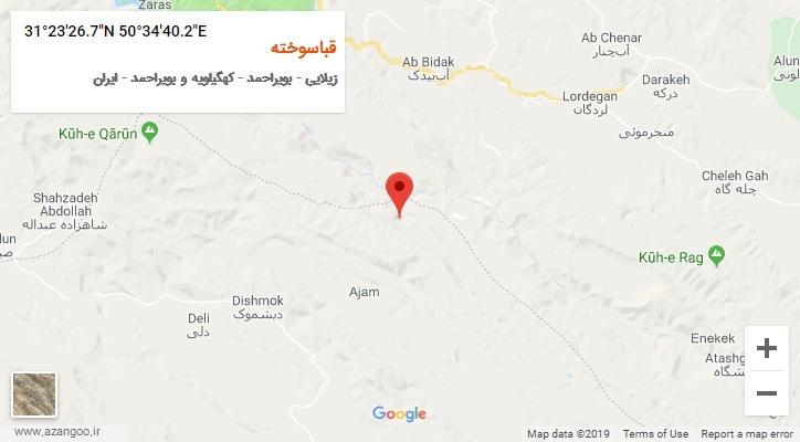 روستای قباسوخته بر روی نقشه