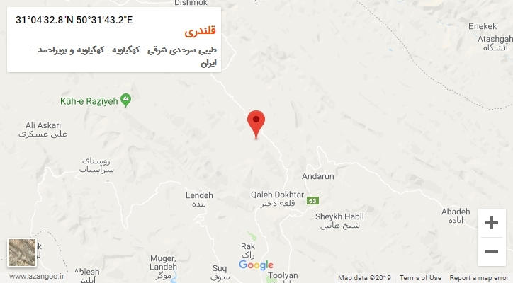 روستای قلندری بر روی نقشه