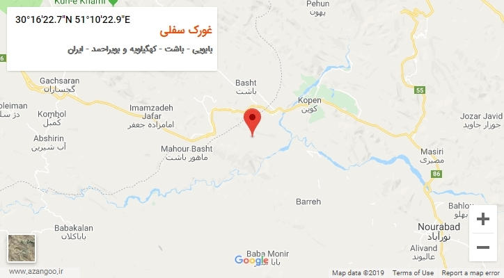 روستای غورک سفلی بر روی نقشه