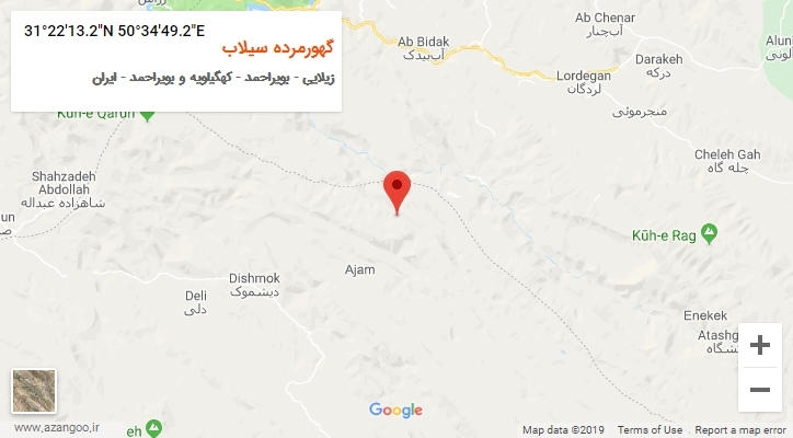 روستای گهورمرده سیلاب بر روی نقشه