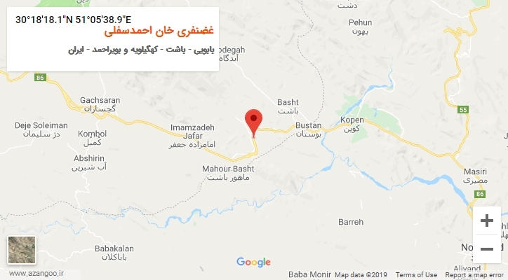 روستای غضنفری خان احمدسفلی بر روی نقشه