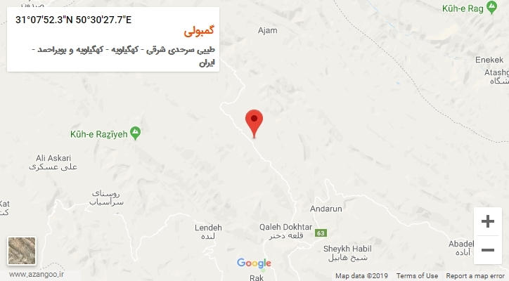 روستای گمبولی بر روی نقشه