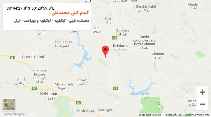 روستای گندم کش محمدقلی بر روی نقشه