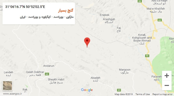روستای گنج بسیار بر روی نقشه