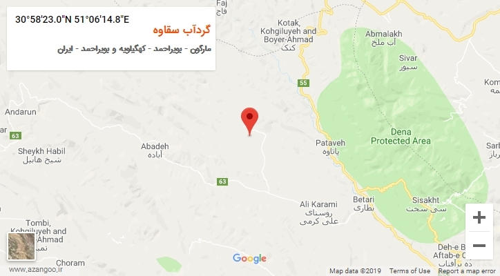 روستای گردآب سقاوه بر روی نقشه