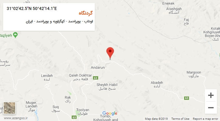 روستای گردنگاه بر روی نقشه