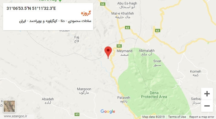 روستای گروزه بر روی نقشه