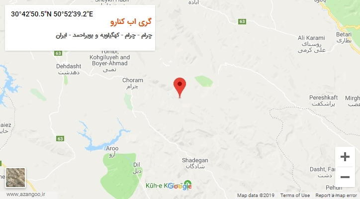 روستای گری اب کنارو بر روی نقشه
