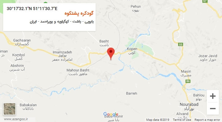 روستای گودکره پشتکوه بر روی نقشه