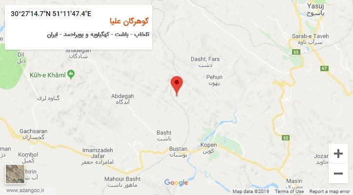 روستای گوهرگان علیا بر روی نقشه