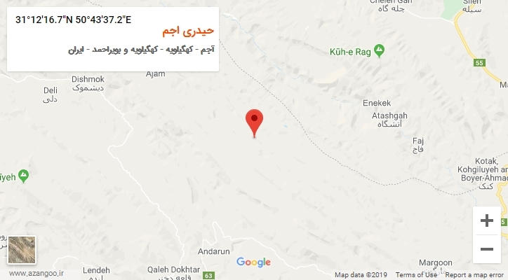 روستای حیدری اجم بر روی نقشه