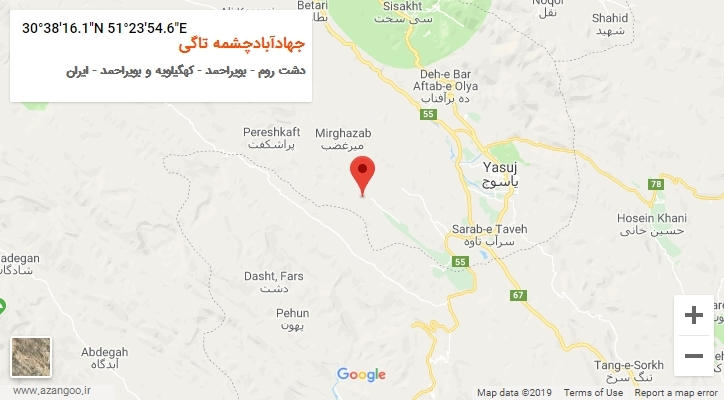 روستای جهادآبادچشمه تاگی بر روی نقشه