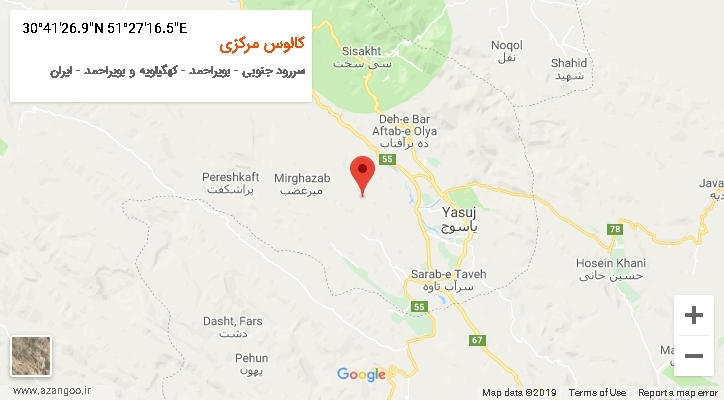 روستای کالوس مرکزی بر روی نقشه