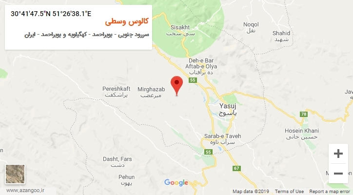 روستای کالوس وسطی بر روی نقشه