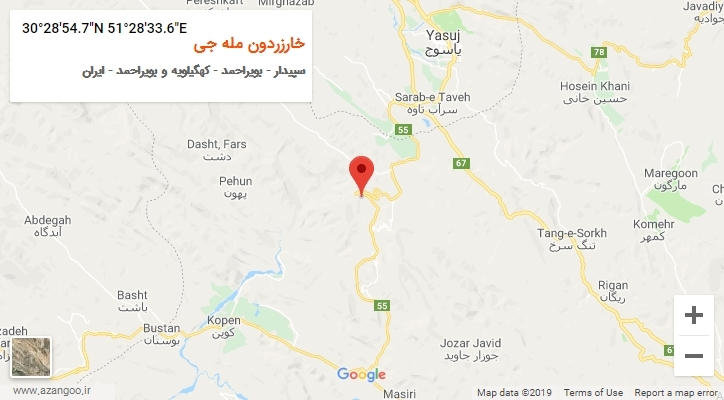 روستای خارزردون مله جی بر روی نقشه