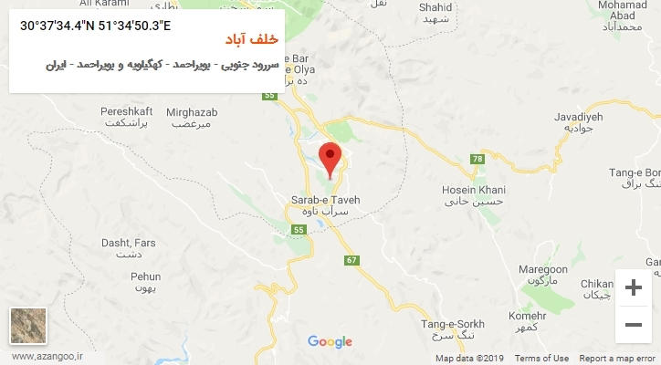 روستای خلف آباد بر روی نقشه