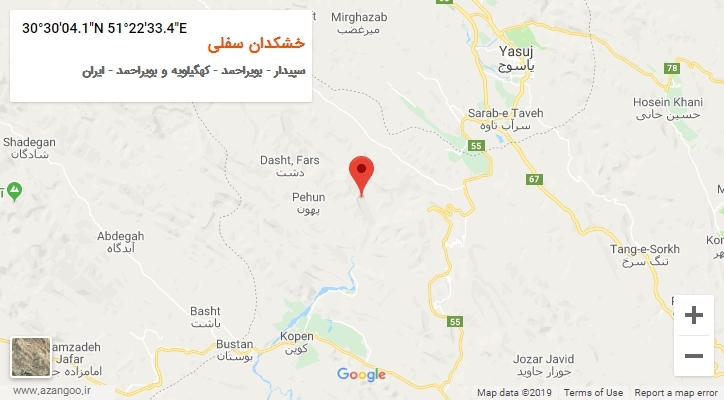 روستای خشکدان سفلی بر روی نقشه