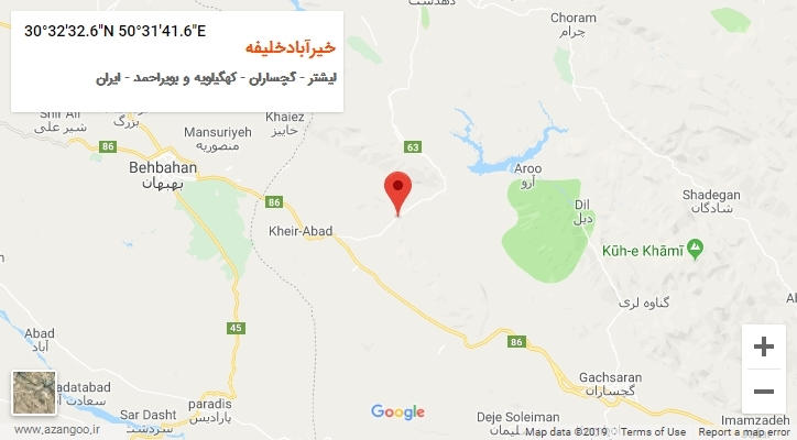 روستای خیرآبادخلیفه بر روی نقشه